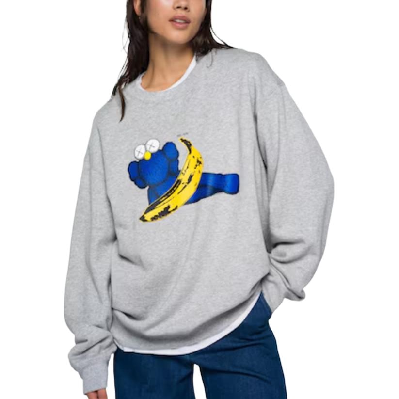 Uniqlo x KAWS x WARHOL Crewneck Sweatshirt Grey — фото 2