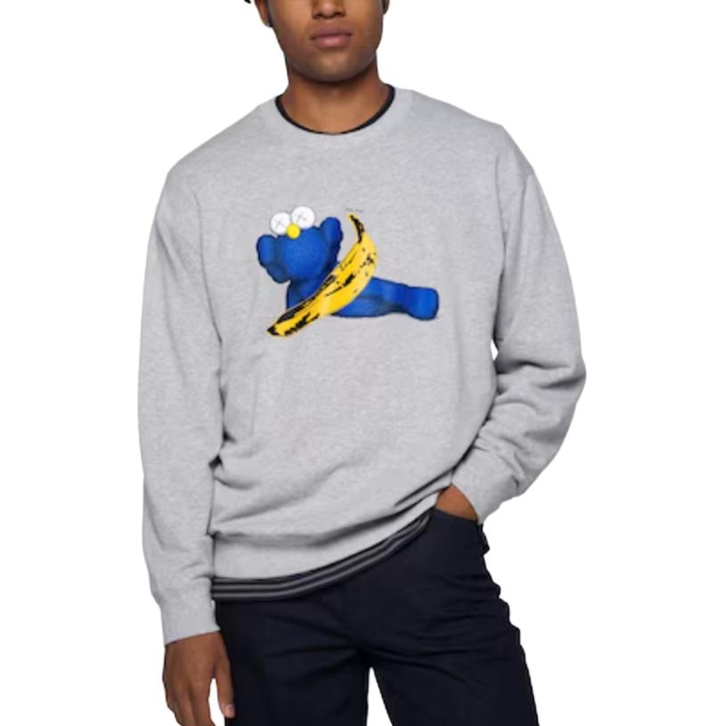 Uniqlo x KAWS x WARHOL Crewneck Sweatshirt Grey — фото 3