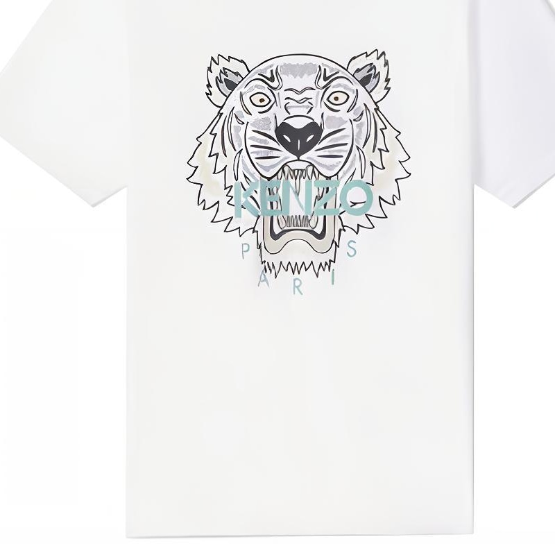 Kenzo Tiger Print Crewneck T-Shirt White — фото 6