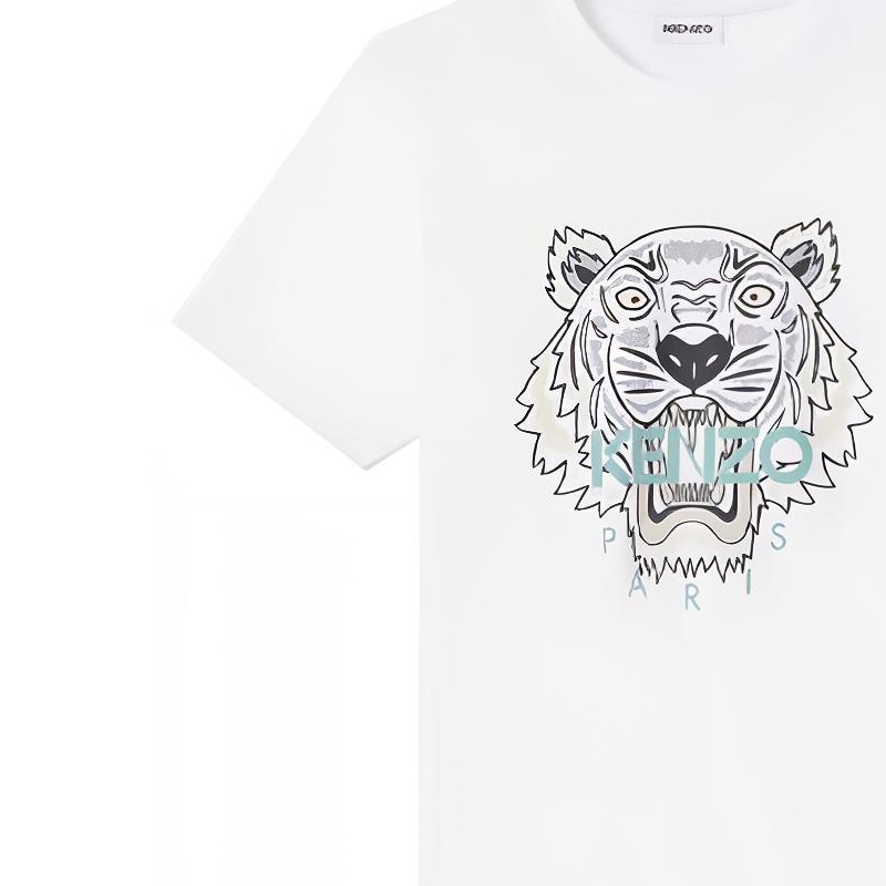 Kenzo Tiger Print Crewneck T-Shirt White — фото 5