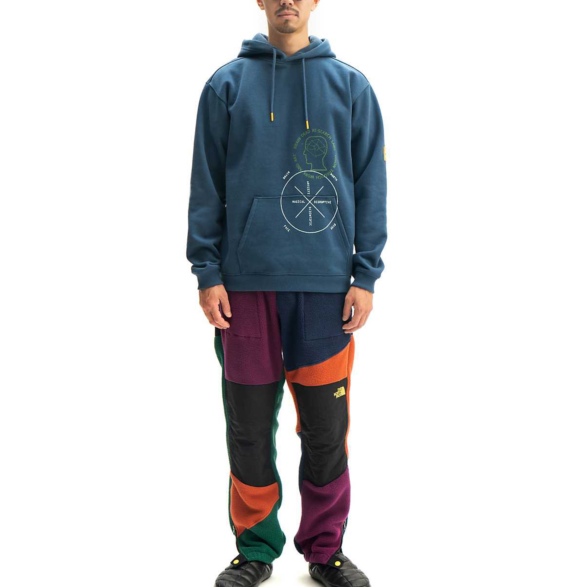 The North Face x Brain Dead Drop Shoulder Hoodie Blue — фото 3