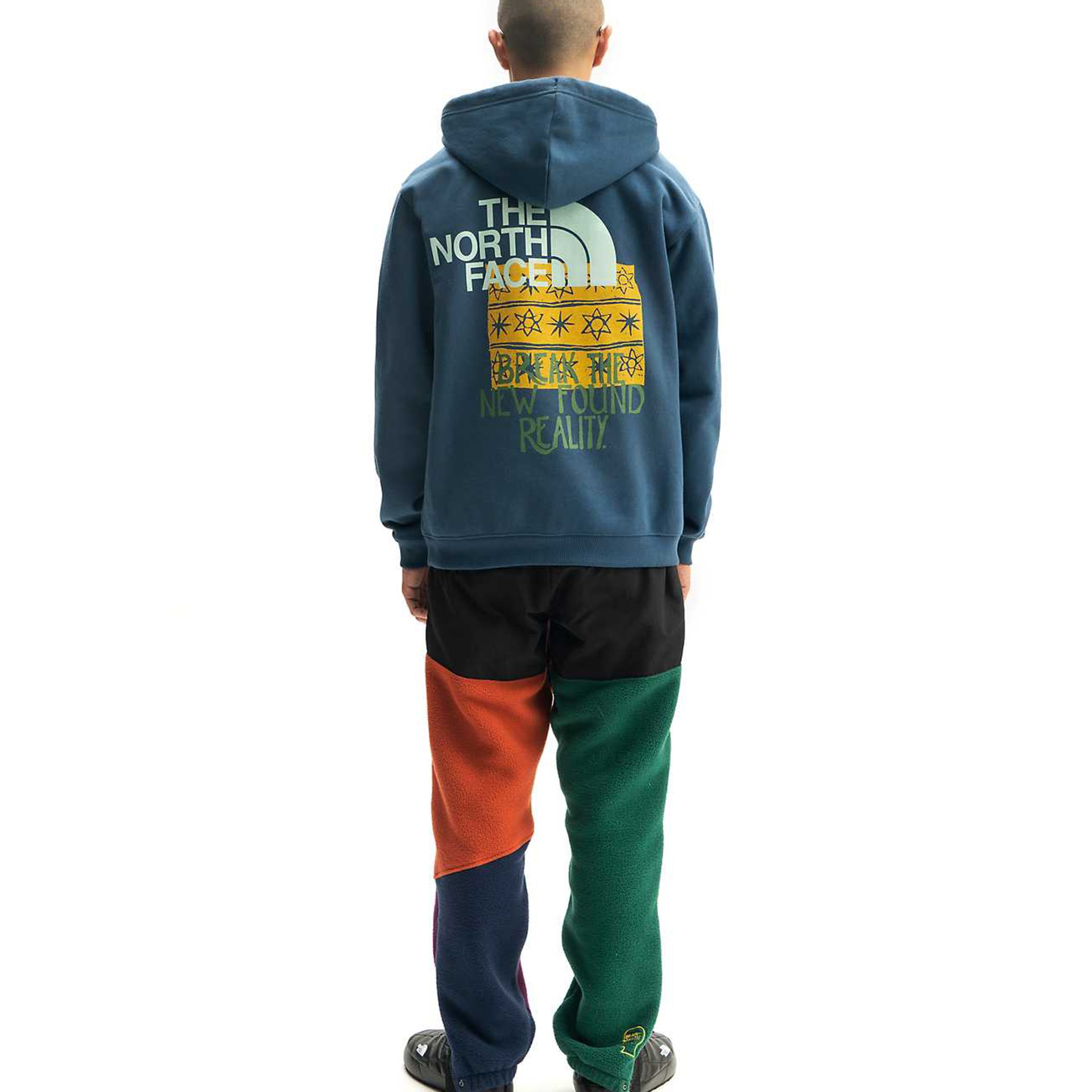 The North Face x Brain Dead Drop Shoulder Hoodie Blue — фото 4