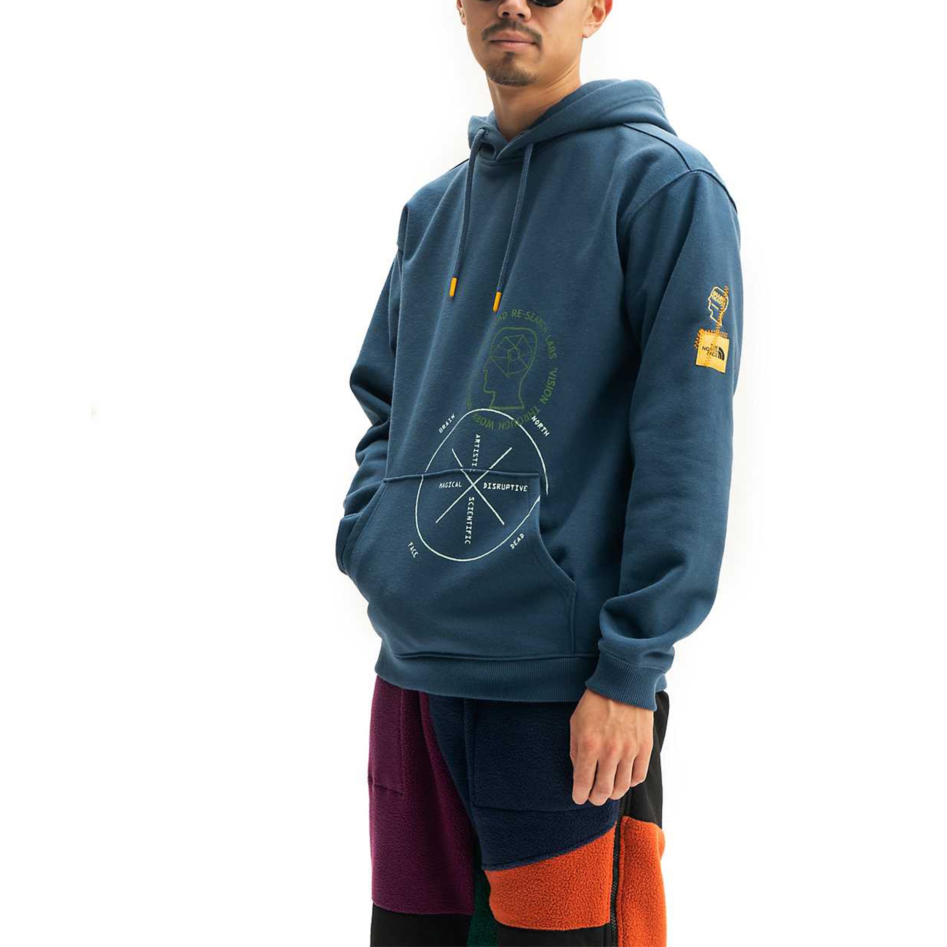 The North Face x Brain Dead Drop Shoulder Hoodie Blue — фото 2