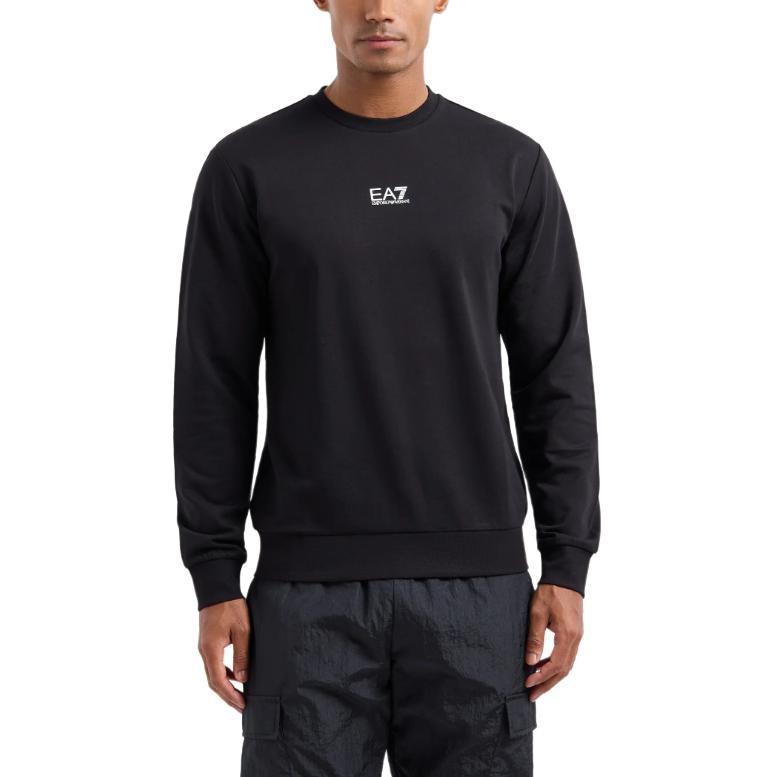 Emporio Armani EA7 SS24 Logo Crewneck Sweatshirt Black — фото 1