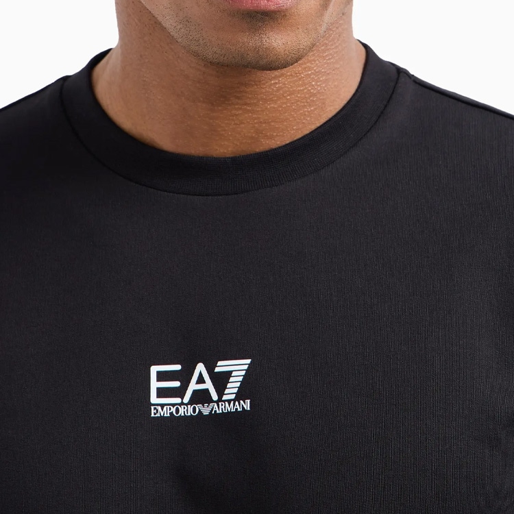 Emporio Armani EA7 SS24 Logo Crewneck Sweatshirt Black — фото 3