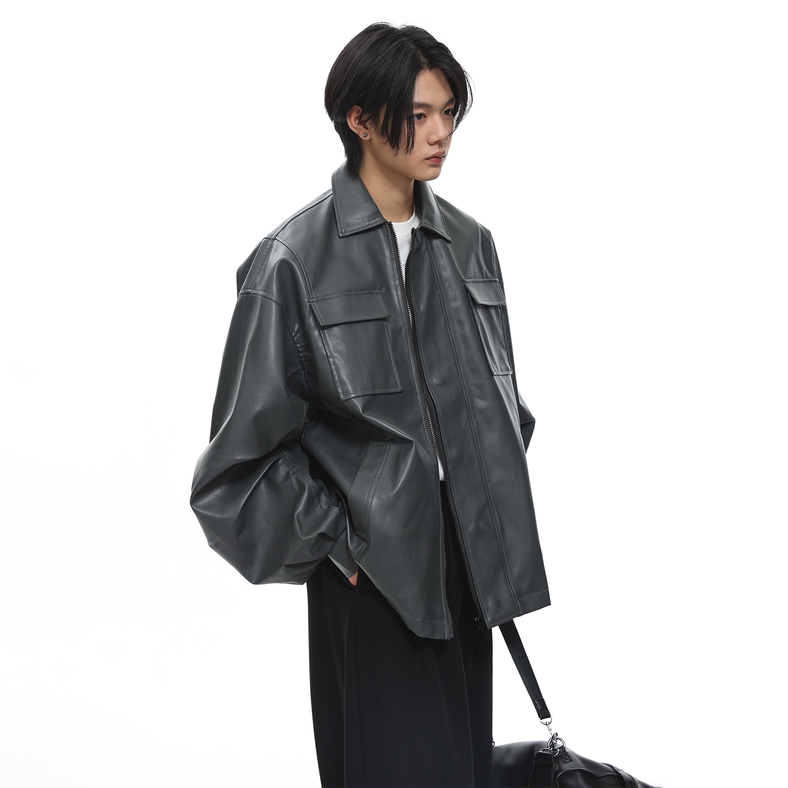 Roaringwild Logo Embroidered Windbreaker Jacket Black — фото 6