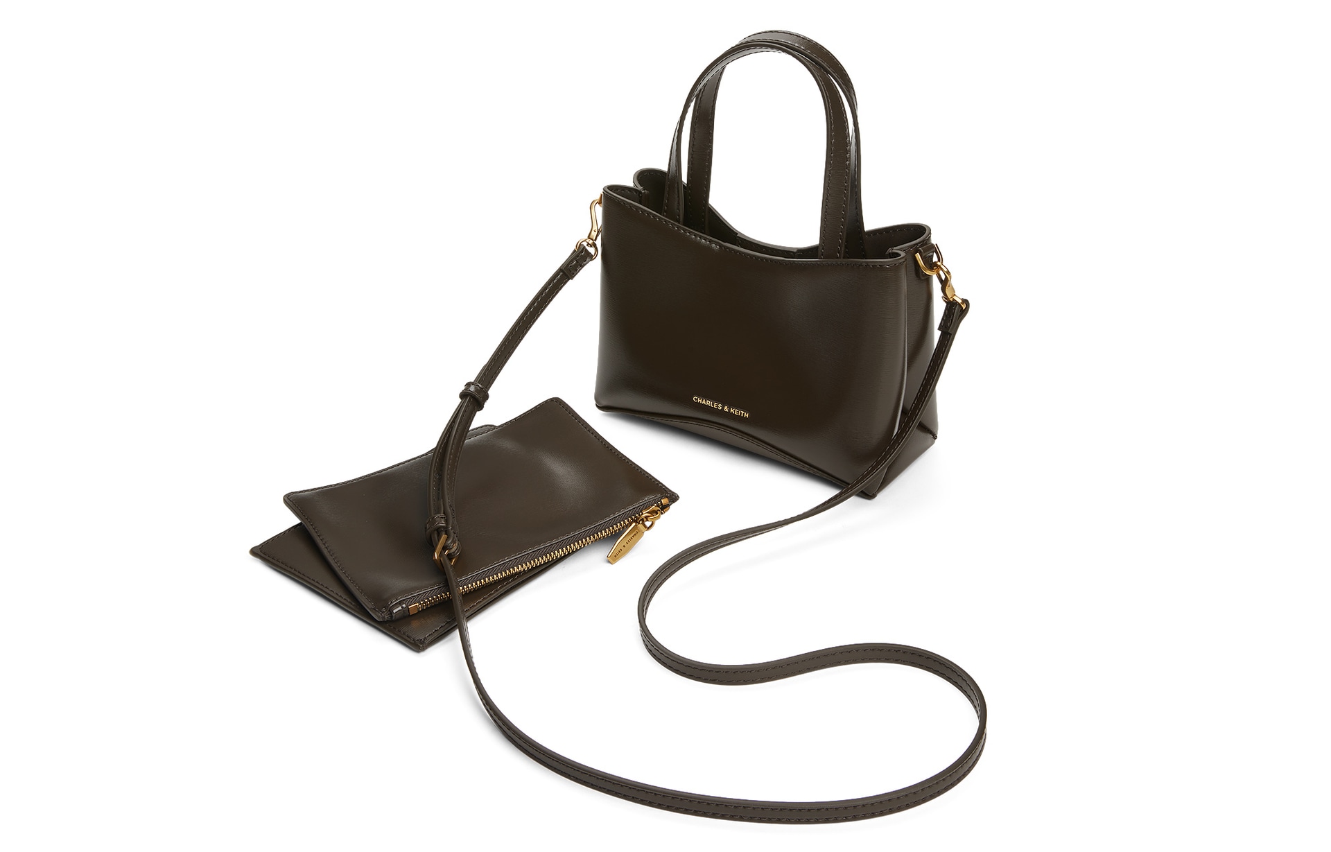 Charles&Keith CHARLESKEITH ck PU Oat Dark Moss — фото 8