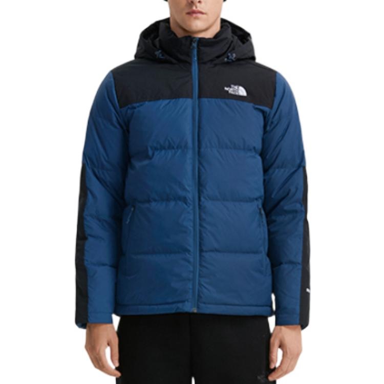 The North Face FW22 Logo Print Colorblock Down Jacket — фото 2