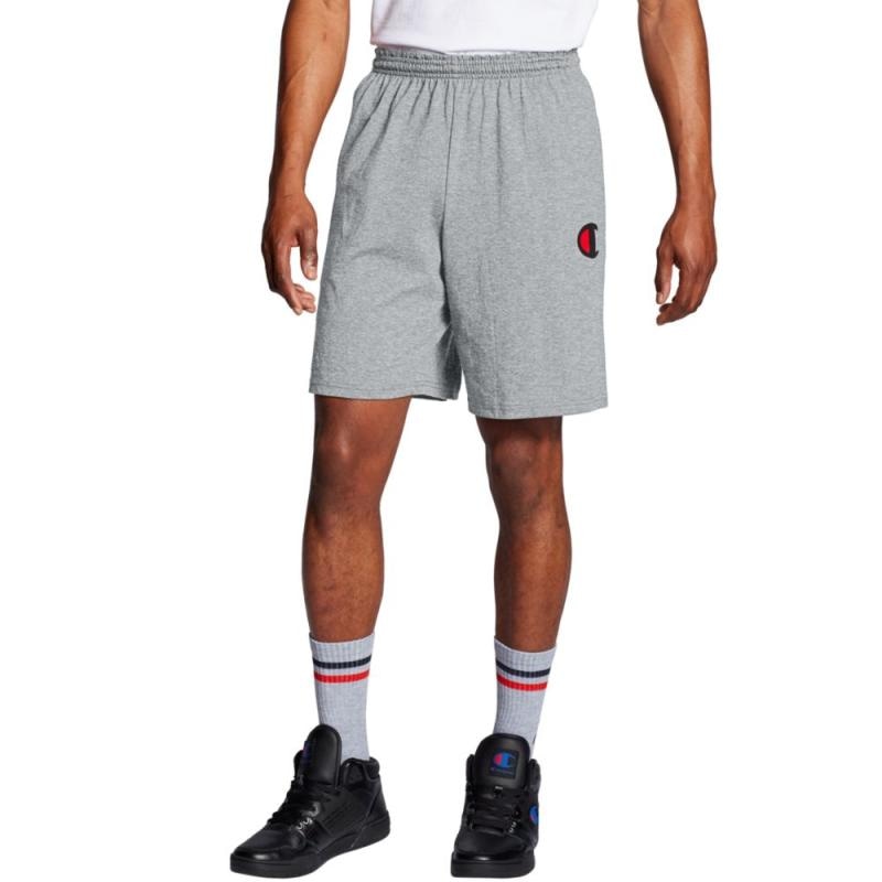 Champion Logo Print Shorts Light Grey — фото 3