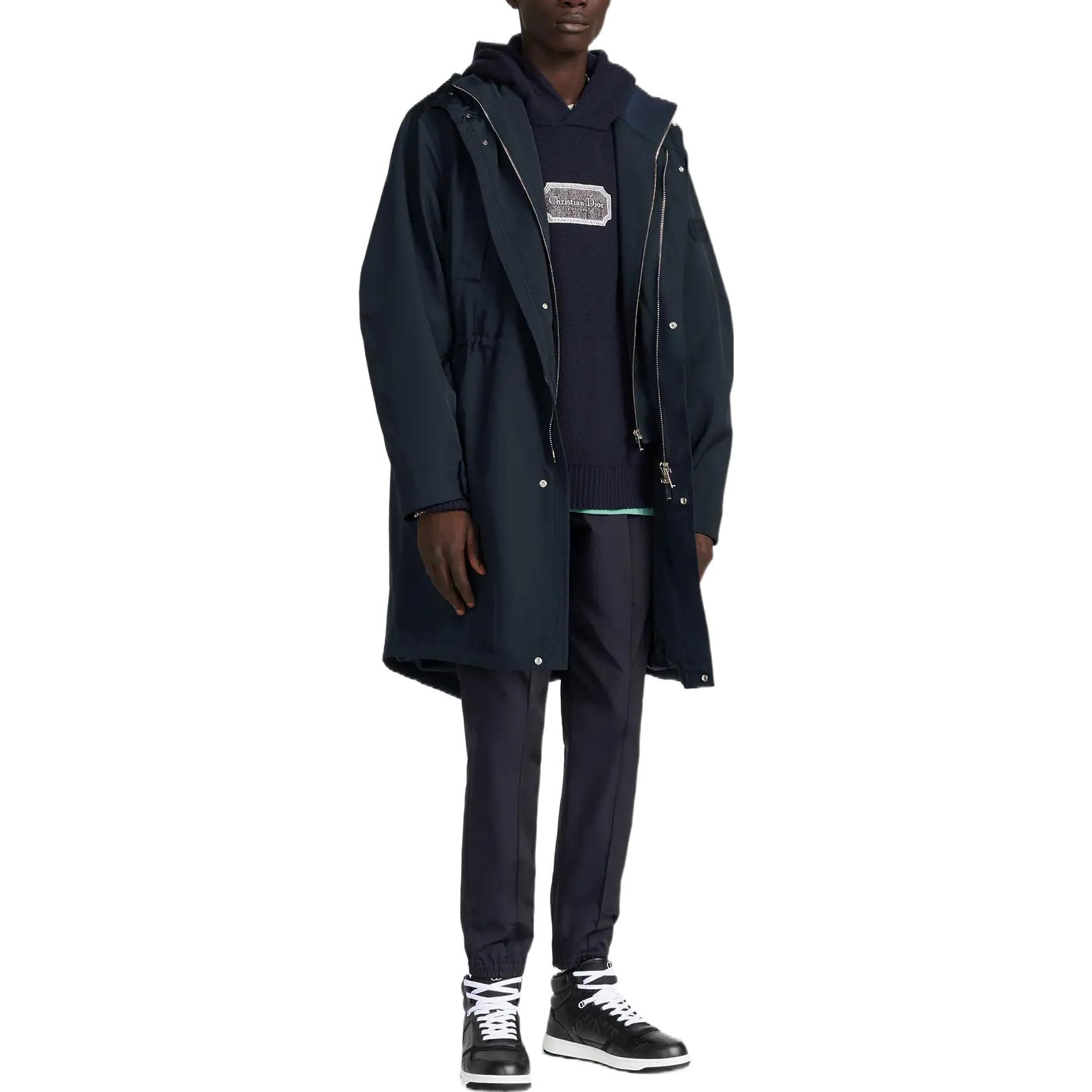 Dior FW22 Hooded Coat Navy Blue — фото 2