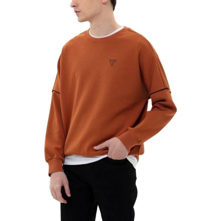 Guess Logo Crewneck Sweatshirt Brown — фото 2
