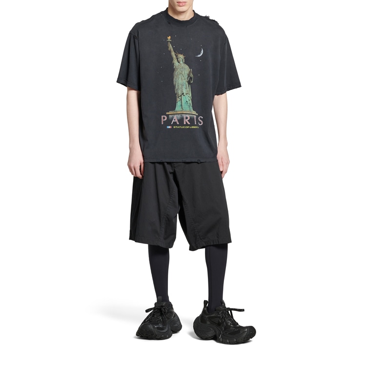 Balenciaga Printed Logo T-Shirt Black — фото 2
