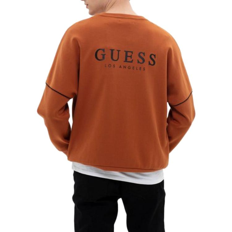 Guess Logo Crewneck Sweatshirt Brown — фото 3