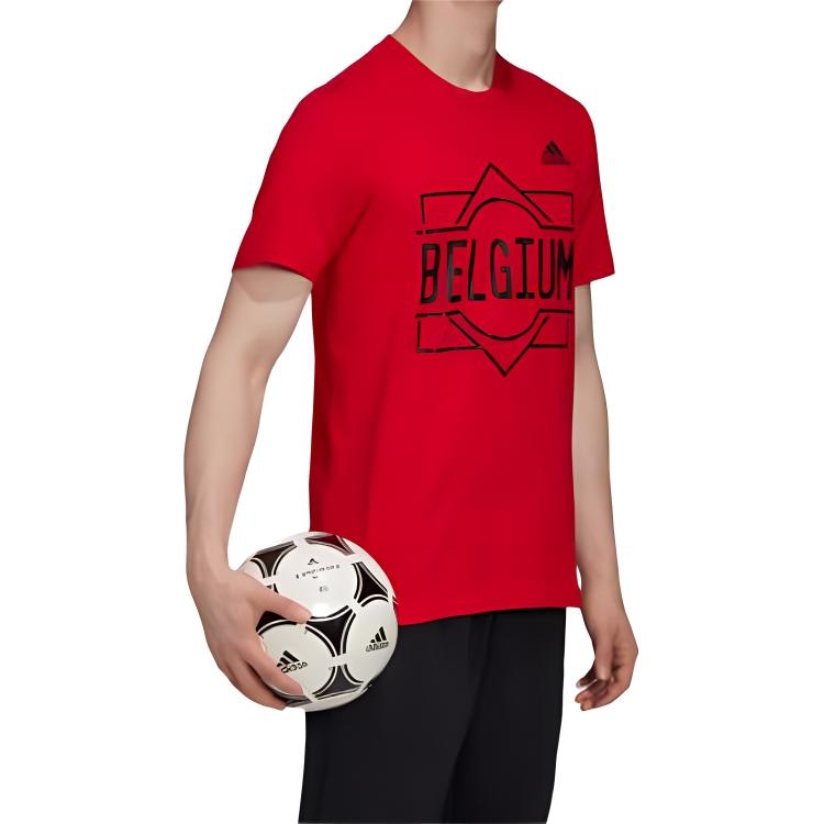 Adidas neo Casual Breathable Letter T-Shirt Red — фото 2