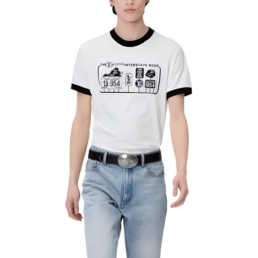 Louis Vuitton SS24 Loog Print T-Shirt White — фото 1
