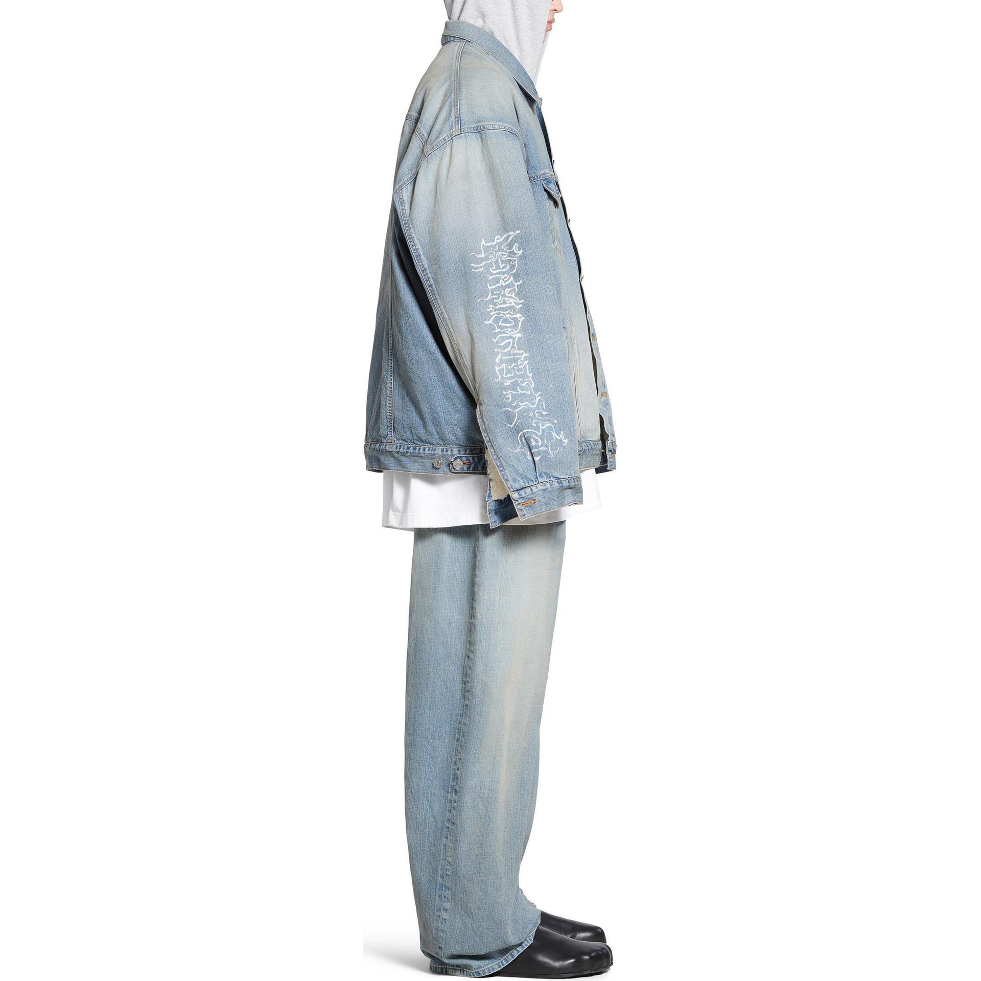 Balenciaga SS24 Letter Print Denim Hoodie — фото 4