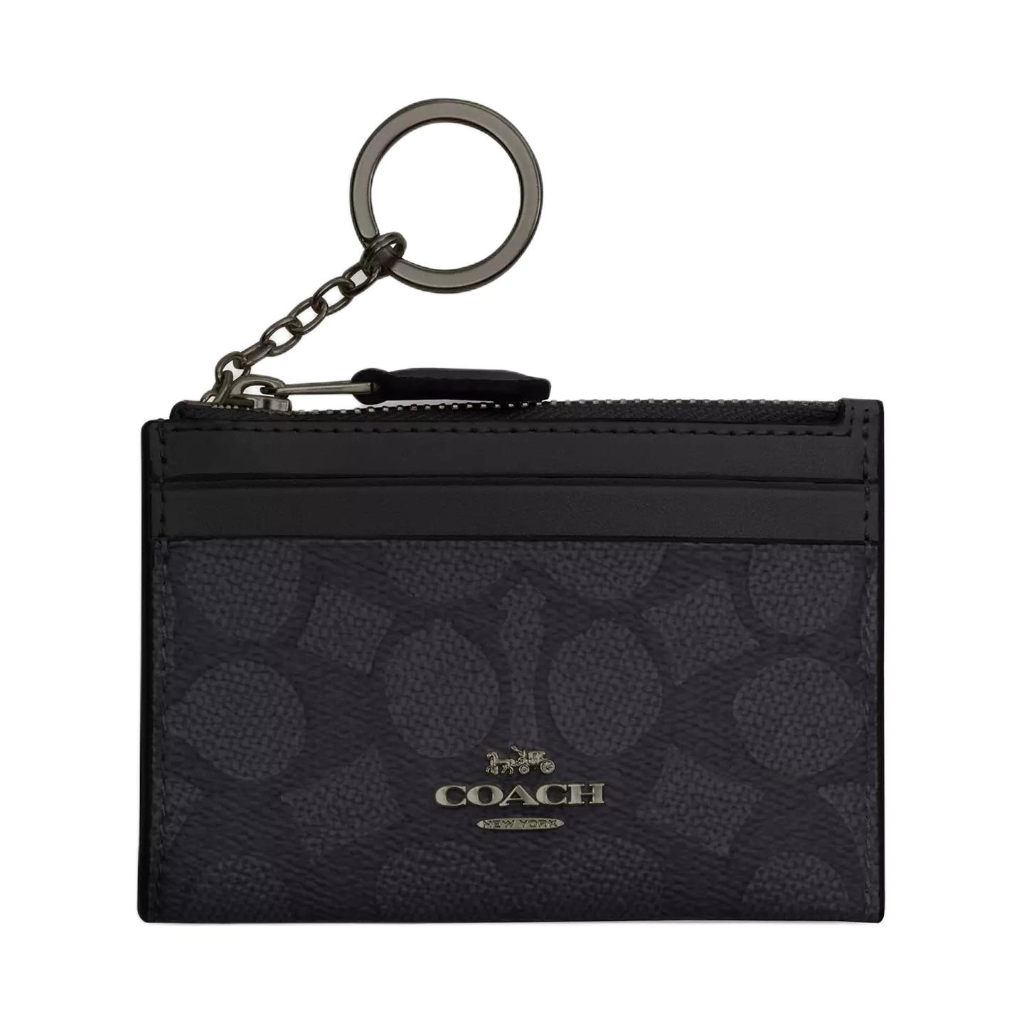COACH/蔻驰 COACH Canvas Card Case Charcoal Black