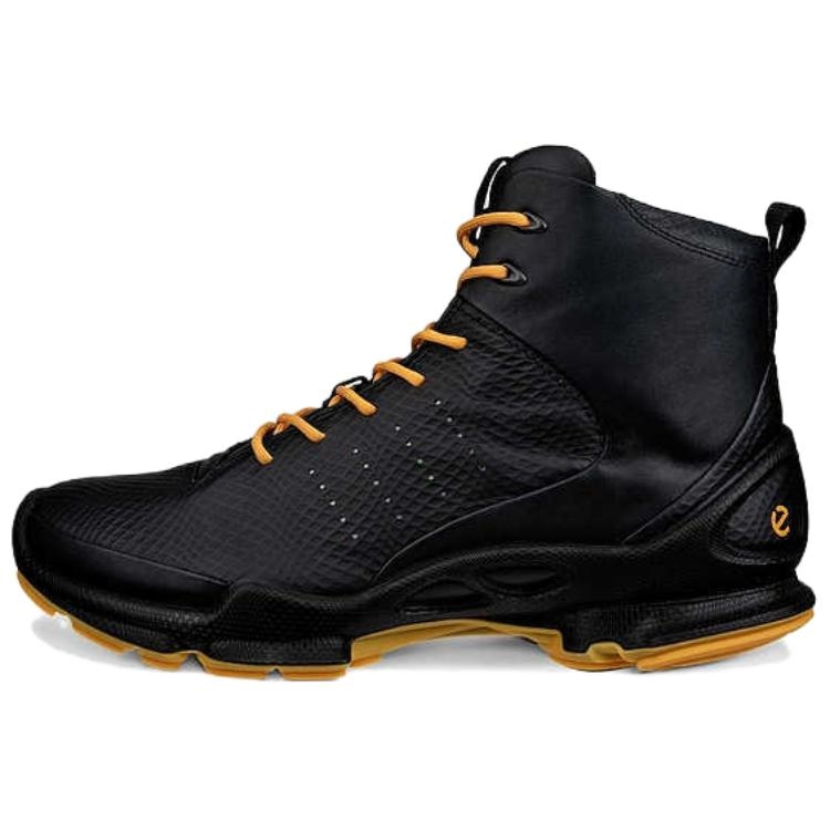 Ecco High Top Running Shoes Black Yellow — фото 3