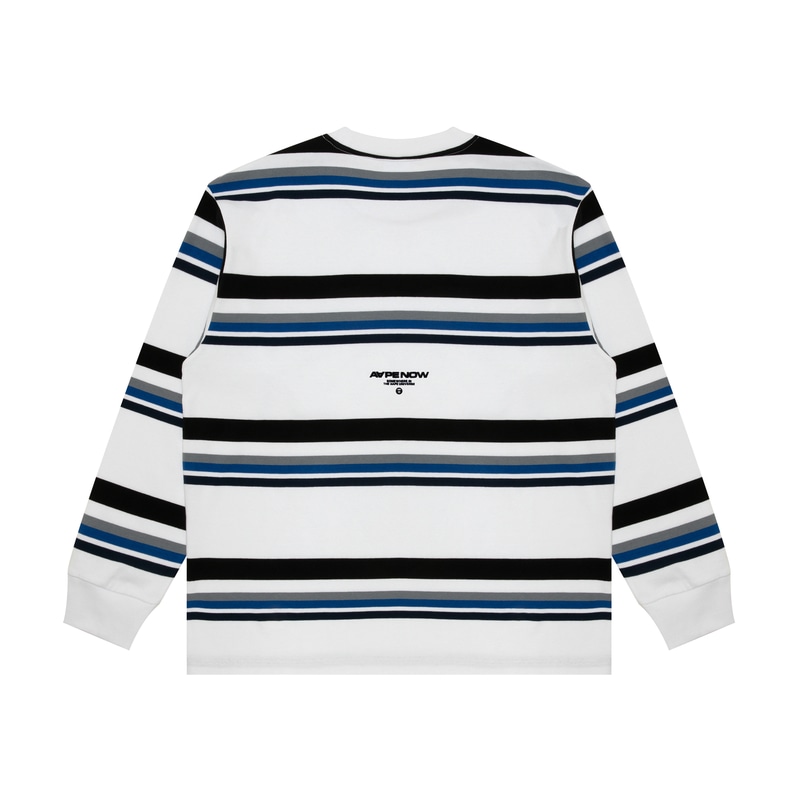 Aape FW24 Striped Long Sleeve Tee Grey — фото 1