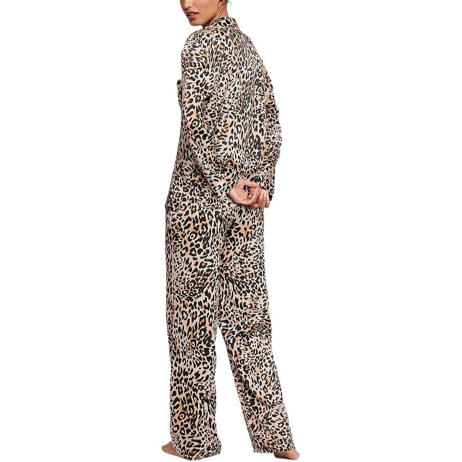 Victoria'S Secret Satin Long Pajama Set Leopard — фото 1