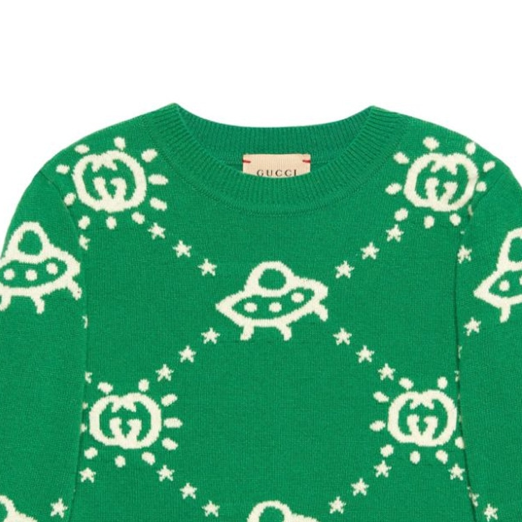 Gucci FW23 Logo Knit Sweater Green — фото 10
