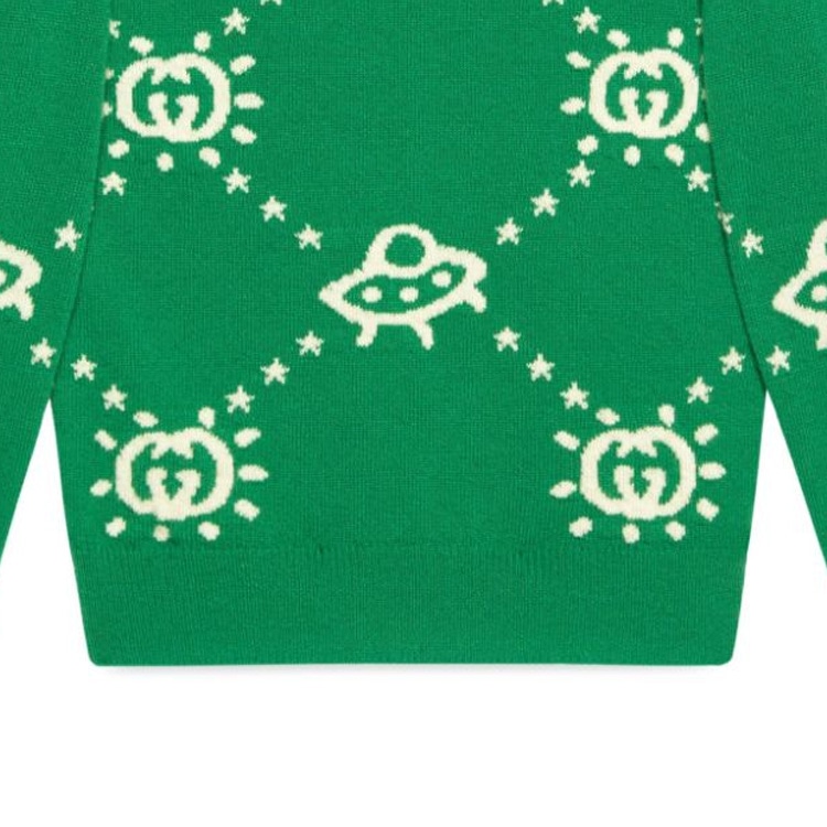 Gucci FW23 Logo Knit Sweater Green — фото 11