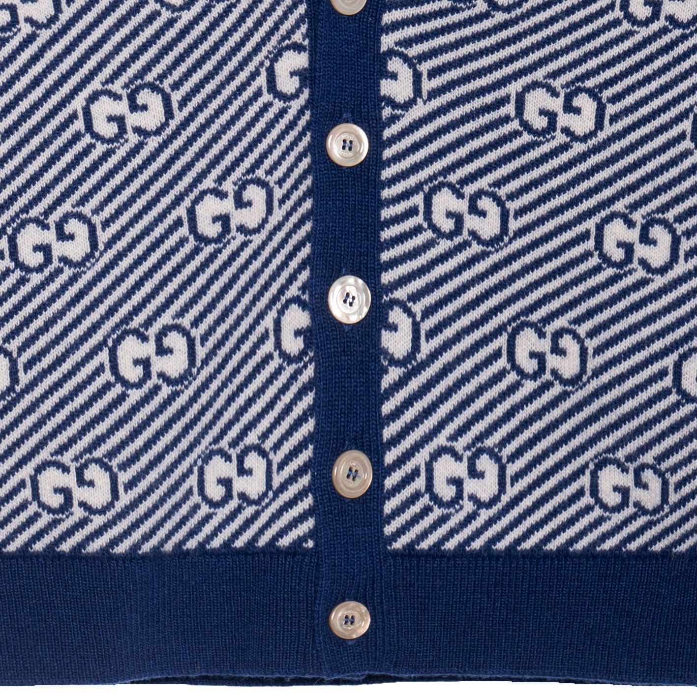 Gucci FW21 Letter Jacquard V-Neck Wool Cardigan — фото 3