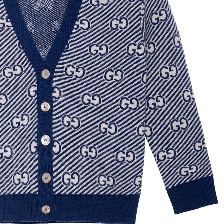Gucci FW21 Letter Jacquard V-Neck Wool Cardigan — фото 2