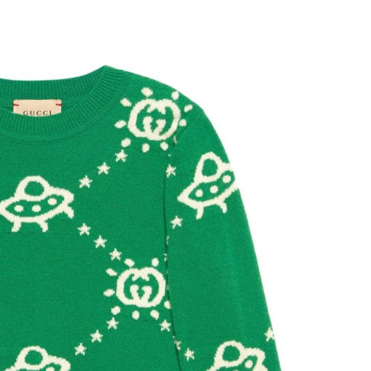 Gucci FW23 Logo Knit Sweater Green — фото 9