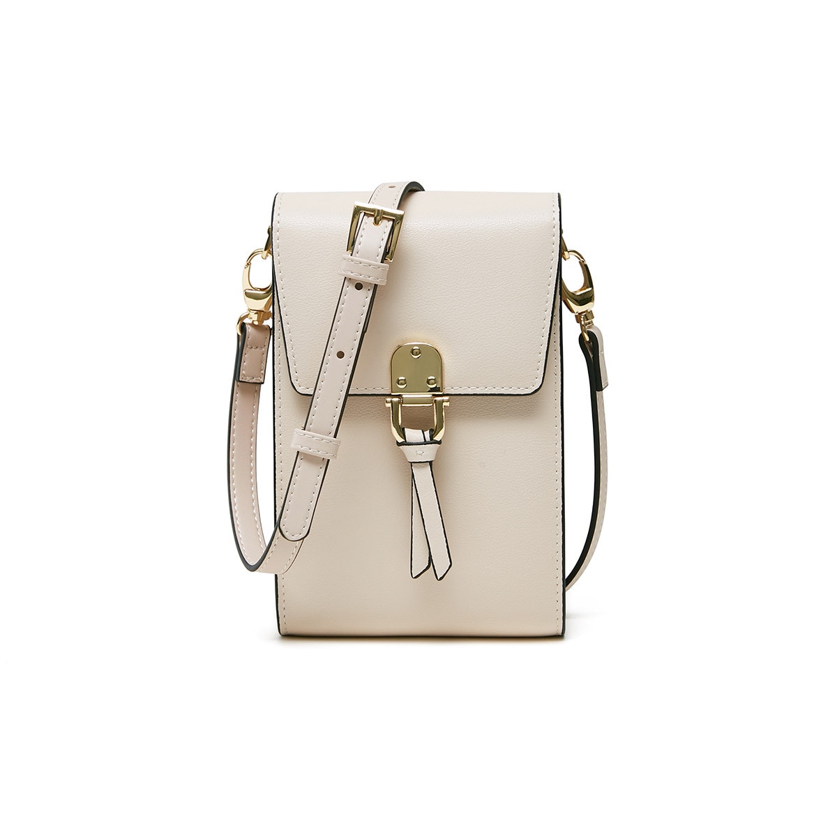 PIERRE CARDIN/皮尔卡丹 Pierre Cardin Beige Leather Phone Bag