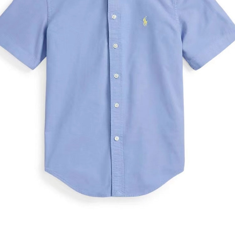 Ralph Lauren Polo Ralph Lauren SS24 Solid Logo Embroidered Shirt Blue Kids — фото 2