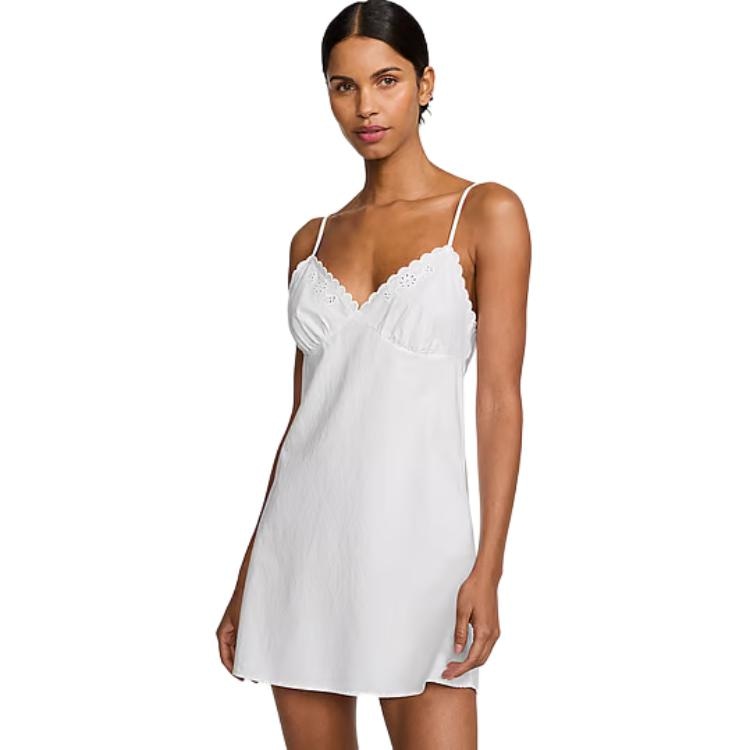Victoria'S Secret Heritage Cotton Eyelet Slip Dress White — фото 1