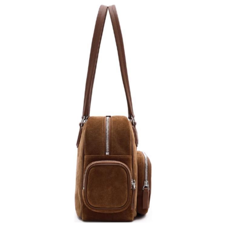 Muva Large Leather Tote Olive/Maple Brown — фото 7
