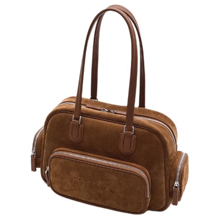 Muva Large Leather Tote Olive/Maple Brown — фото 5