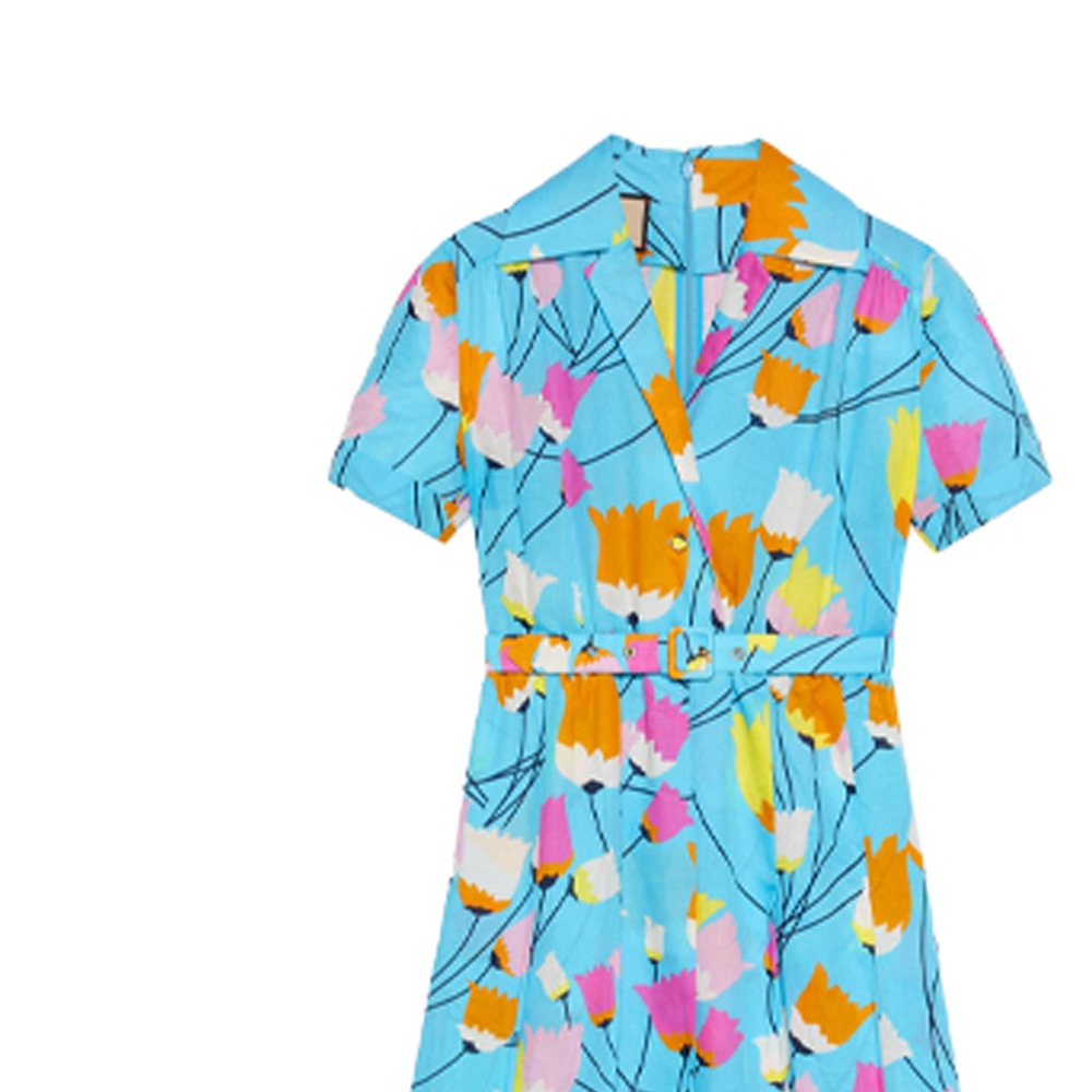 Gucci Tulip Print Dress Blue — фото 7