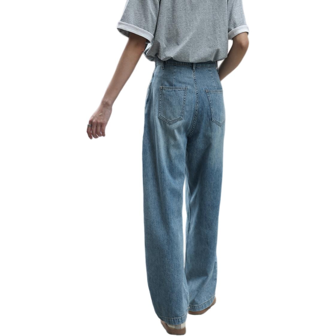 Dme 【dme】 中腰休闲宽松直筒牛仔裤 女款 浅牛仔蓝 — фото 2