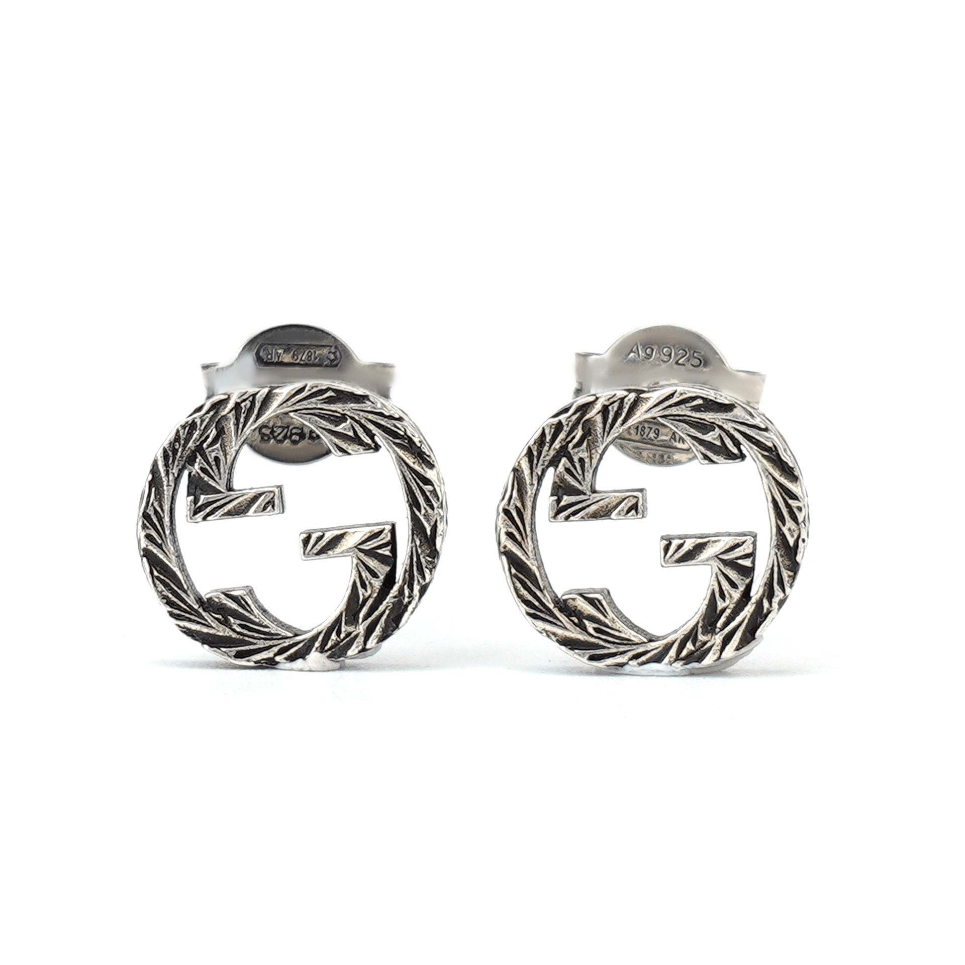 GUCCI/古驰 Gucci Engraved Interlocking G Earrings