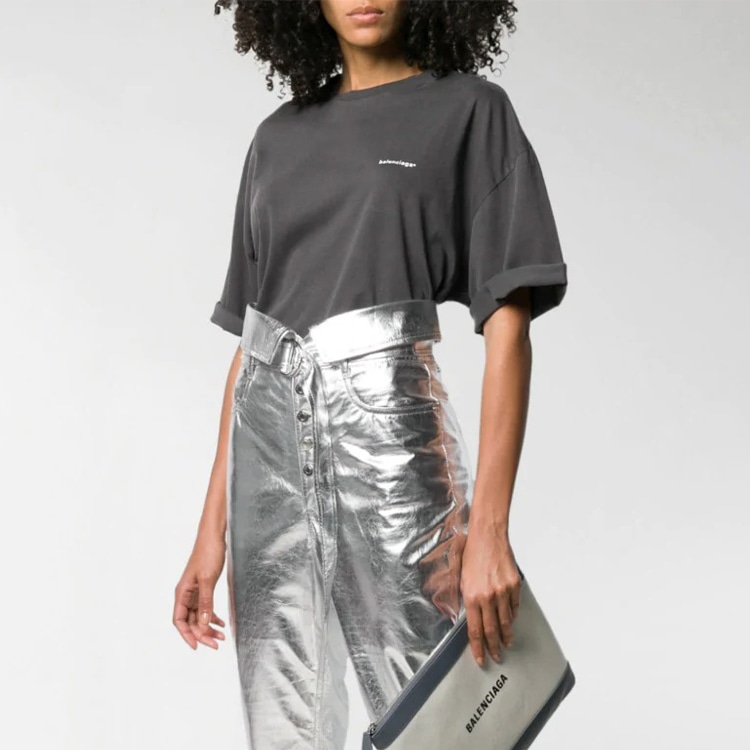 Balenciaga Logo Print T-Shirt Grey — фото 2