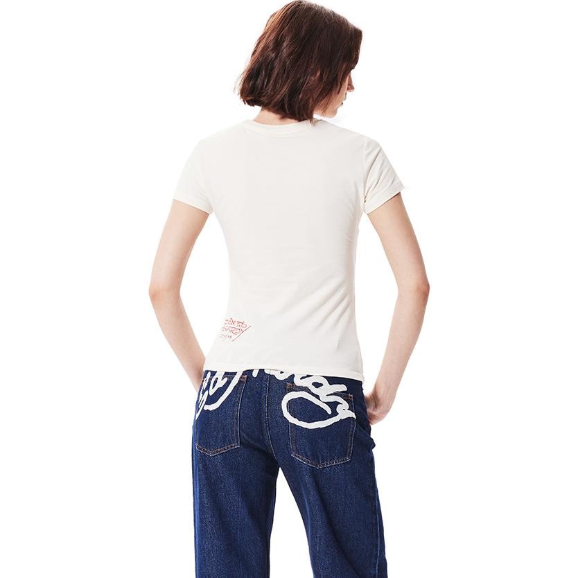 Ed Hardy SS24 Slim Crew Neck T-Shirt Ivory — фото 2