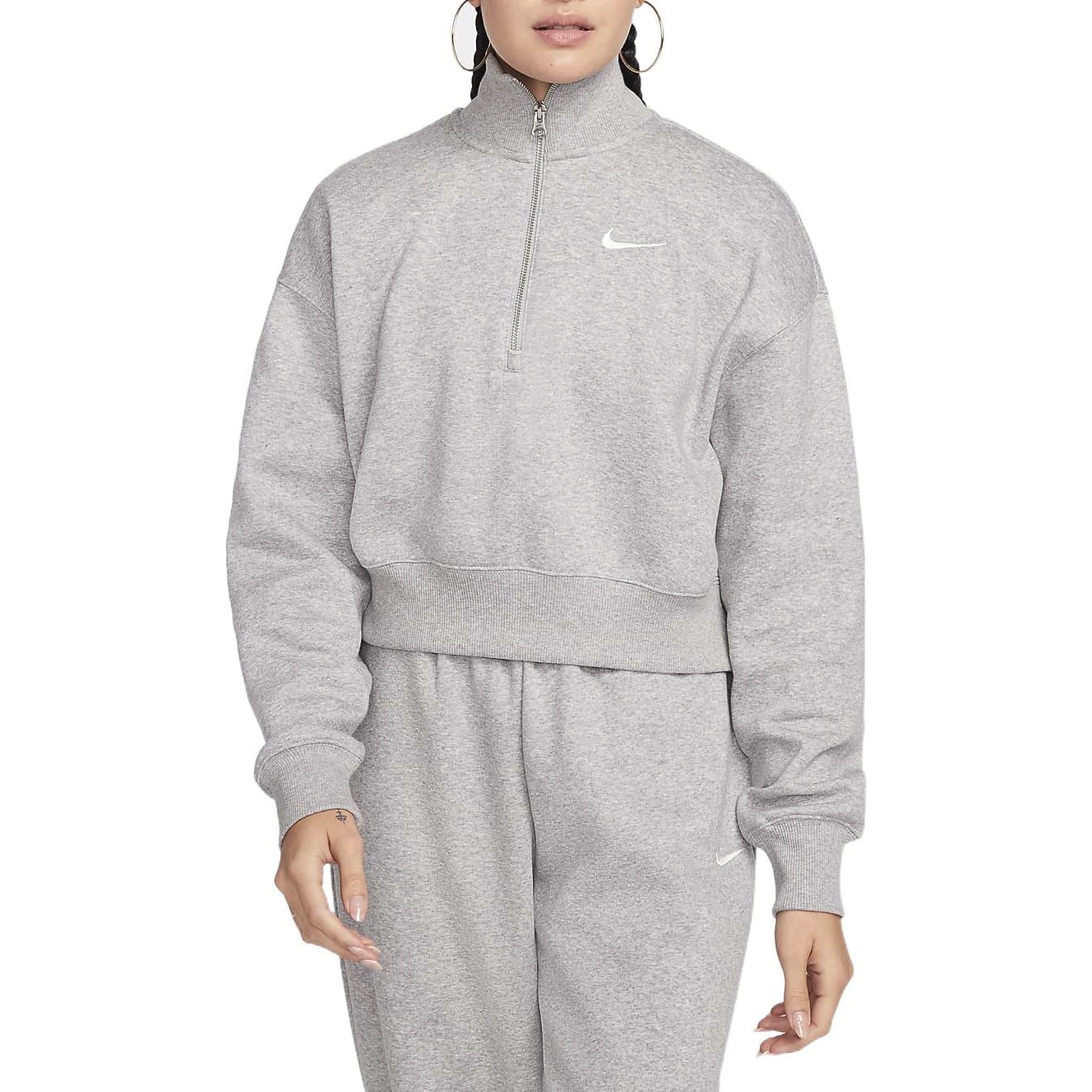 Nike Polo Shirt Half-Zip Long Sleeve Gray — фото 2