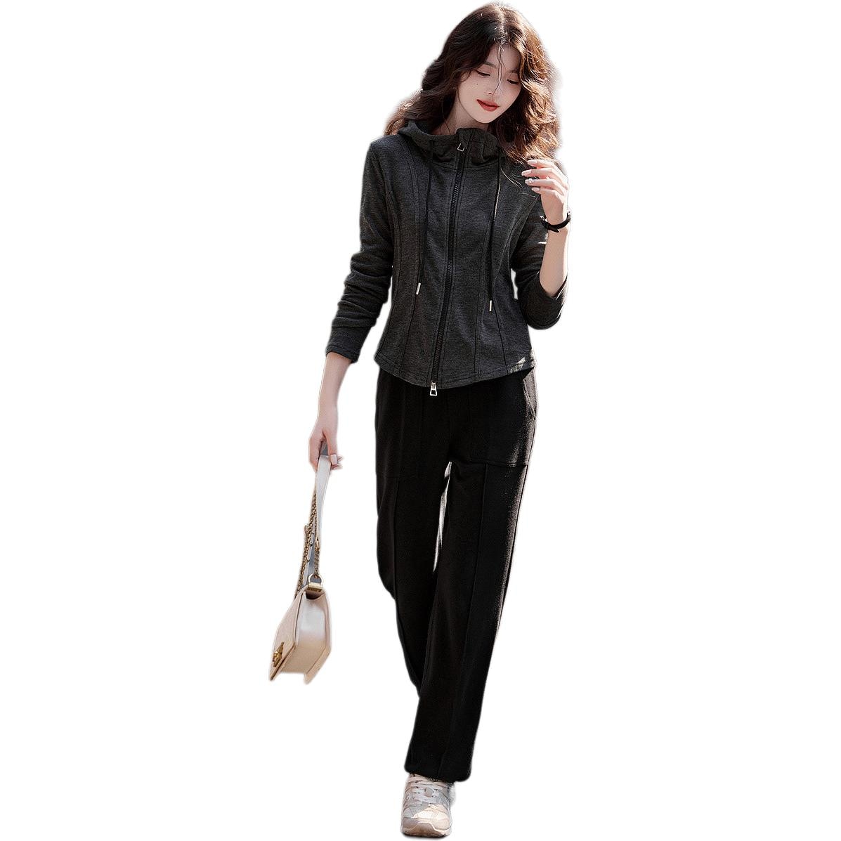 Dme 【dme】 纯色拉链连帽休闲长袖夹克外套 女款 — фото 6
