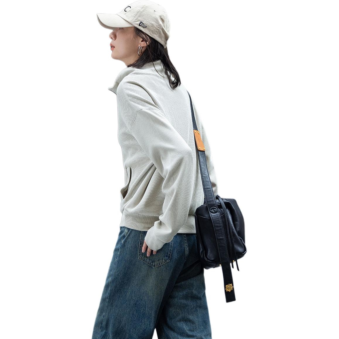 Dme 【dme】 套头纯色立领卫衣 女款 浅豆绿色 — фото 2