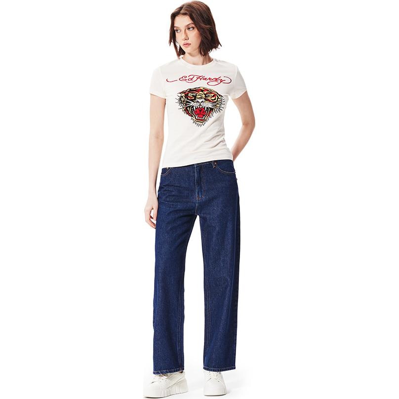 Ed Hardy SS24 Slim Crew Neck T-Shirt Ivory — фото 1