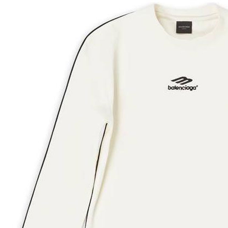 Balenciaga FW22 Logo Crewneck Sweatshirt White — фото 6