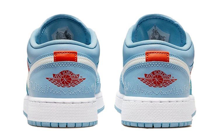 Jordan Air Jordan 1 Low Blue Stitch GS — фото 11