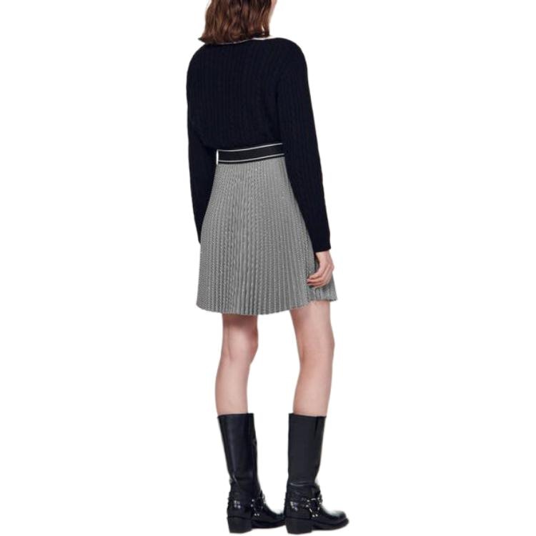 Sandro Short Pleated Skirt With Rhinestones — фото 3