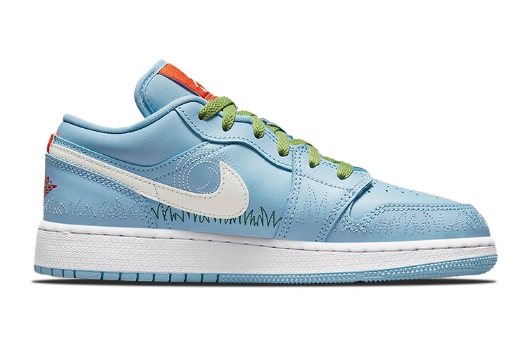 Jordan Air Jordan 1 Low Blue Stitch GS — фото 8