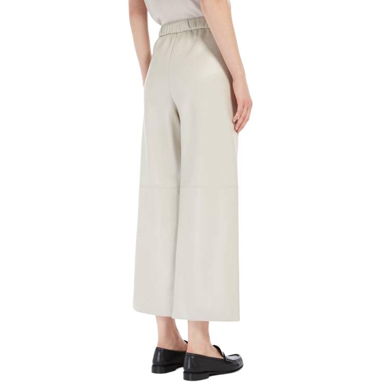 MaxMara Luciana Coated Fabric Trousers White — фото 5