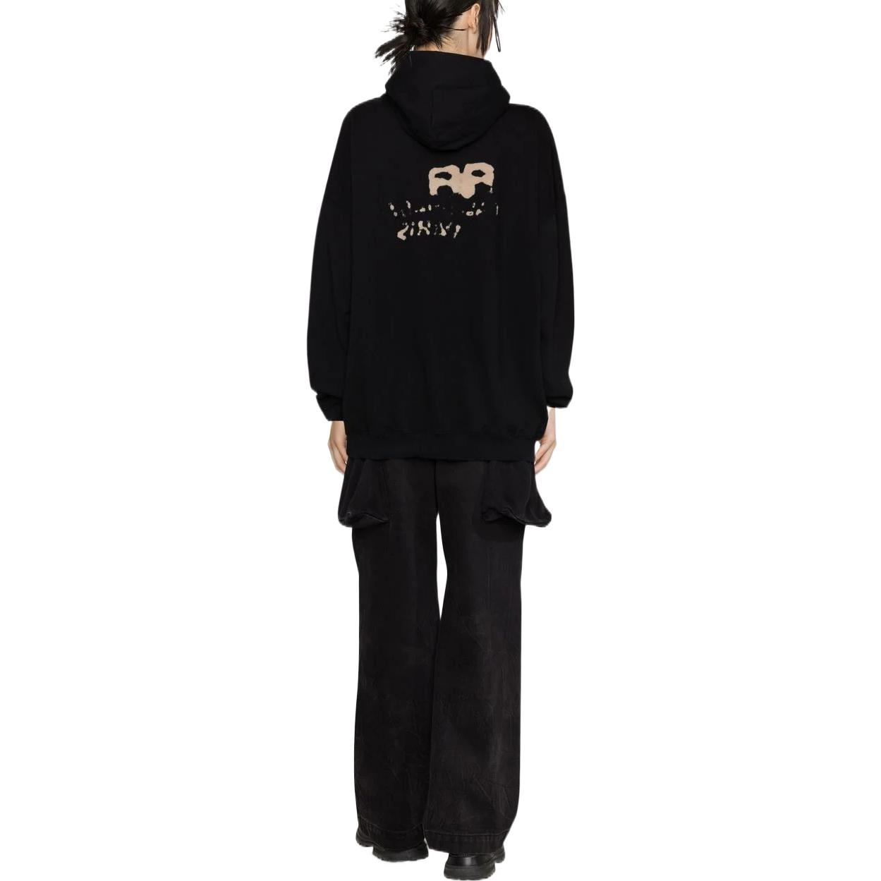 Balenciaga Logo Print Hoodie Black — фото 2