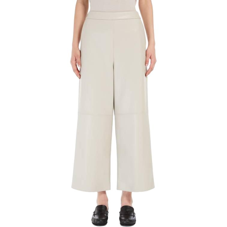 MaxMara Luciana Coated Fabric Trousers White — фото 3